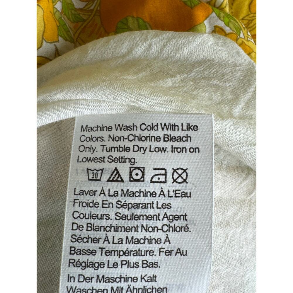 J.Crew Limone Print Cotton Lawn Mini Dress Smocked XL BR418 Citrus Yellow - Picture 12 of 15